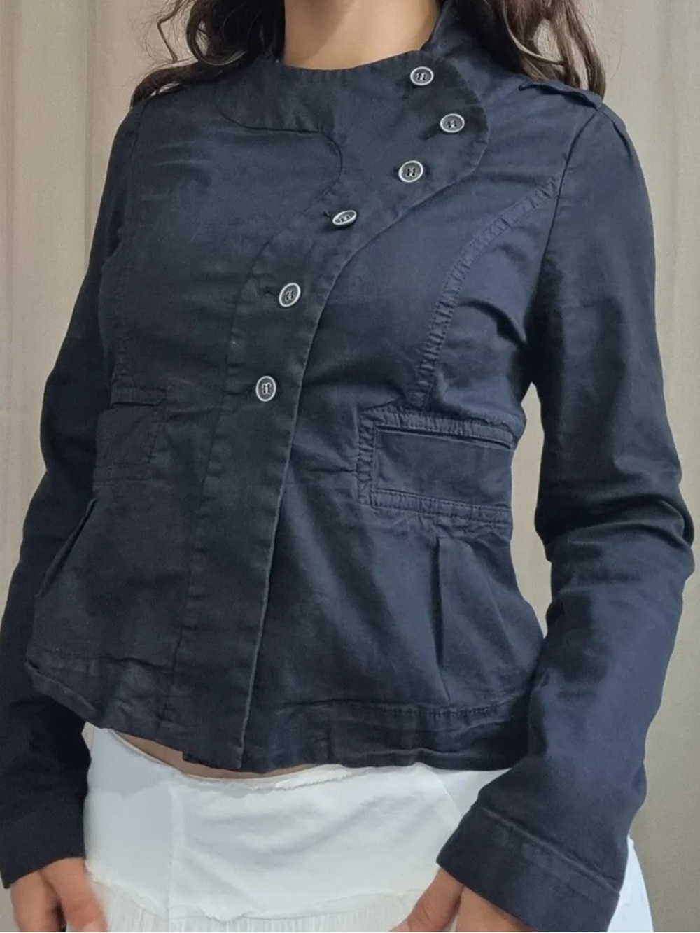 Y2K true vintage One Step Asymmetric Button Jacket